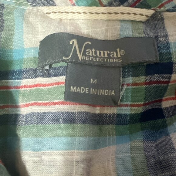 Natural Reflections Plaid Top Size M - Picture 2 of 3